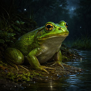 Alone frog